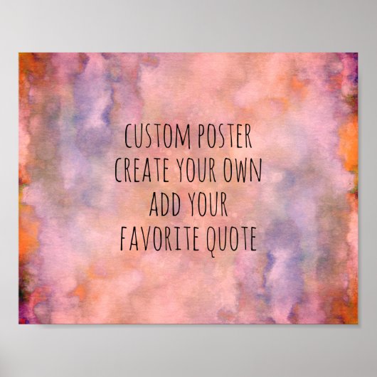 abstract art custom add a quote watercolor design poster (Vorne)