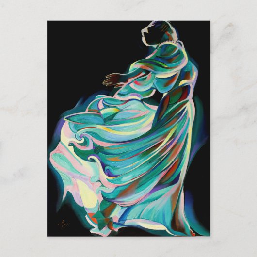 Abstract Art Deco Dancer - Art Print Postkarte (Vorderseite)