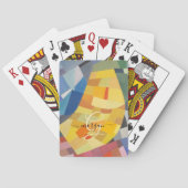 Abstract Art, Gold Monogram, Black Script Name Spielkarten (Rückseite)