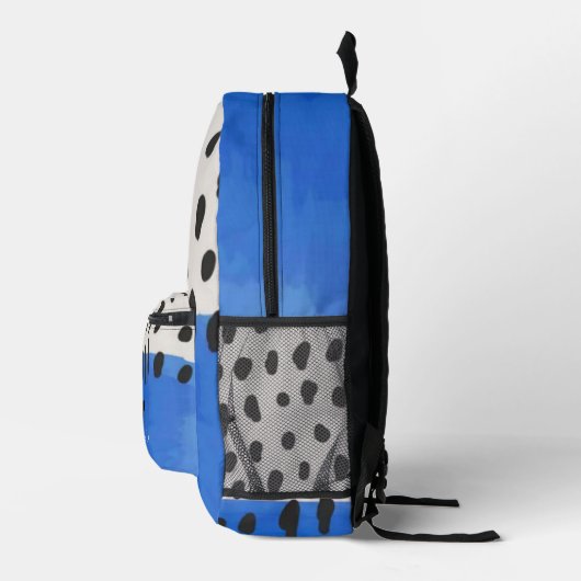 Abstract art minimal Monogram retro blue Bedruckter Rucksack (Rechts)