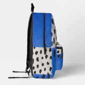 Abstract art minimal Monogram retro blue Bedruckter Rucksack (Links)