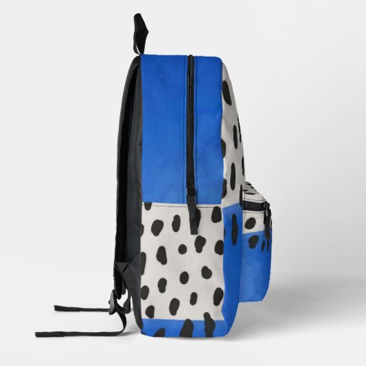 Abstract art minimal Monogram retro blue Bedruckter Rucksack (Links)