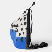 Abstract art minimal Monogram retro blue Crossbody Bag (Rechts)