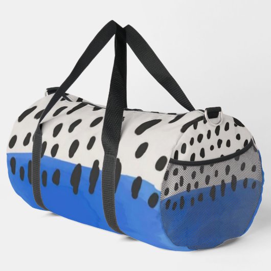 Abstract art minimal Monogram retro blue Duffle Bag (Rechte Ecke)
