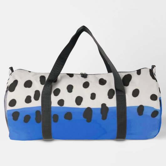 Abstract art minimal Monogram retro blue Duffle Bag (Rückseite)