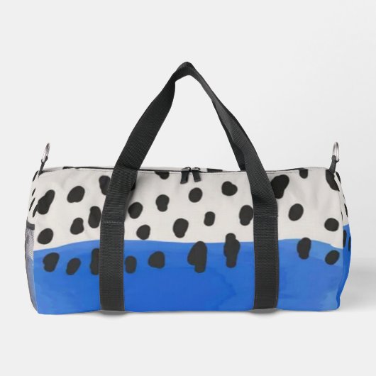 Abstract art minimal Monogram retro blue Duffle Bag (Rückseite)