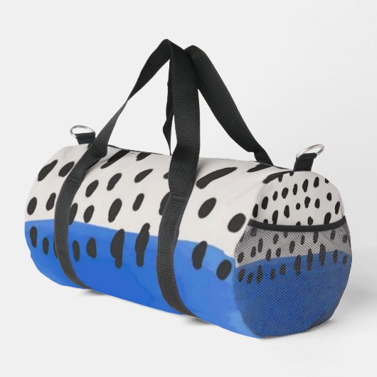 Abstract art minimal Monogram retro blue Duffle Bag (Rechte Ecke)