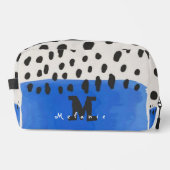 Abstract art minimal Monogram retro blue Waschbeutel (Vorderseite)