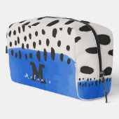 Abstract art minimal Monogram retro blue Waschbeutel (Rechte Ecke)