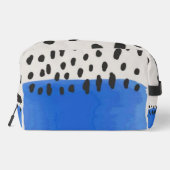 Abstract art minimal Monogram retro blue Waschbeutel (Rückseite)