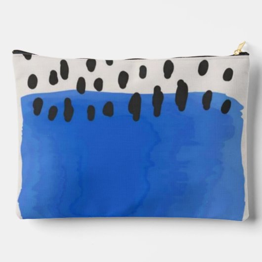 Abstract art minimal Monogram retro blue Zubehörtasche (Rückseite)