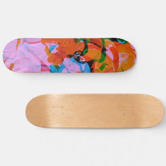 Abstract art mixed media acrilyc painting skateboard (Horizontal)
