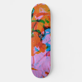 Abstract art mixed media acrilyc painting skateboard