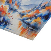 Abstract Art Orange and Blue Sea View Landscape Schneidebrett (Ecke)