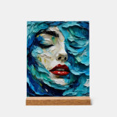 Abstract art painting female face ocean waves acrylschild (Vorderseite)