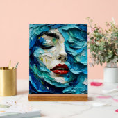Abstract art painting female face ocean waves acrylschild (Hochzeit)