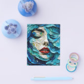 Abstract art painting female face ocean waves flyer (Einzeln)