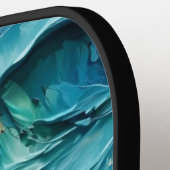 Abstract art painting female face ocean waves pickleball schläger (Linke Seite)