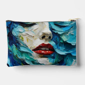 Abstract art painting female face ocean waves zubehörtasche (Rückseite)
