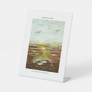 Abstract Art Pedestal Sign Look See Feel Sockelschild