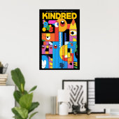 Abstract Art Poster Kindred 1995 Exhibition Print (Heimbüro)