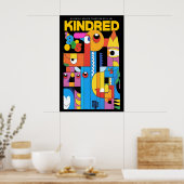 Abstract Art Poster Kindred 1995 Exhibition Print (Küche)