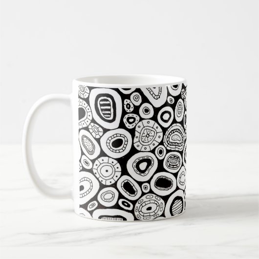 Abstract Art Random Blobby Shapes Kaffeetasse (Links)