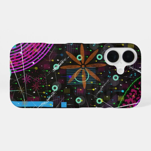 Abstract Art: Satellite iPhone 16 Hülle (Rückseite (Horizontal))