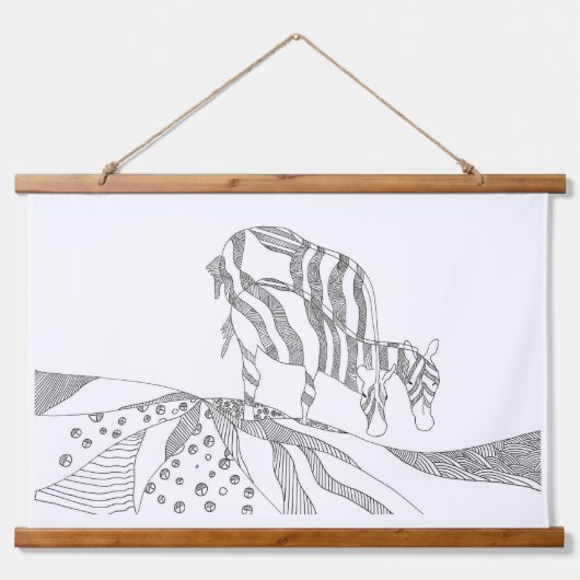 Abstract art simple sketch tapestry wandteppich mit holzrahmen (Vorne)