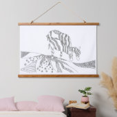 Abstract art simple sketch tapestry wandteppich mit holzrahmen (Schlafzimmer)