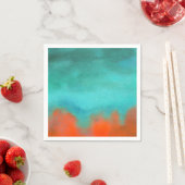 Abstract Art Sky Fire Lava Coral Turquoise Orange Serviette (Beispiel)