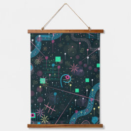 Abstract Art: Winter Skies Wandteppich Mit Holzrahmen