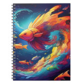 Abstract art with fish in space notizblock (Vorderseite)