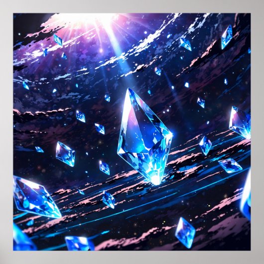 Abstract art with gemstones poster (Vorne)