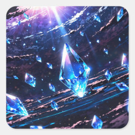 Abstract art with gemstones quadratischer aufkleber