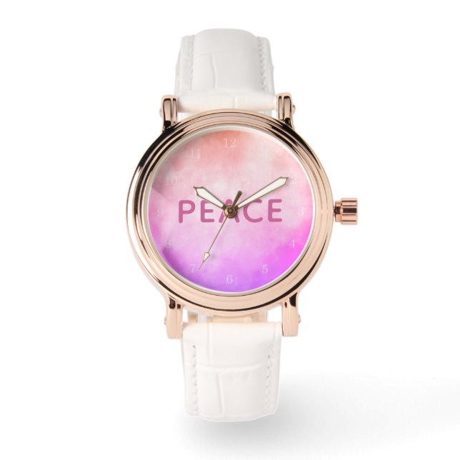 Abstract Art with PEACE Armbanduhr (Vorderseite)