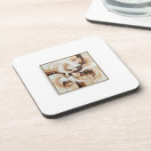 Abstract art with white, beige and brown colours. getränkeuntersetzer (Linke Seite)