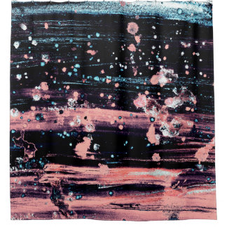Abstract artistic dark grey and pink background wi duschvorhang