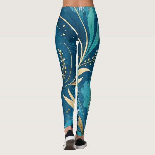 Abstract Artistic Flow Seamless Pattern Leggings (Rückseite)