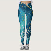 Abstract Artistic Flow Seamless Pattern Leggings (Vorderseite)