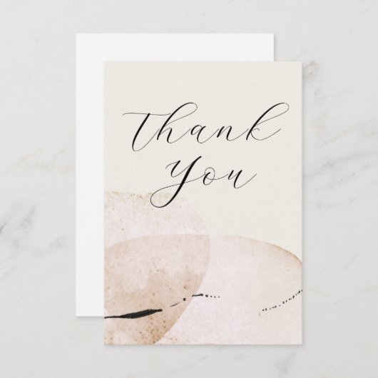 Abstract Artistic Organic Watercolor Shapes Dankeskarte (Vorne/Hinten)