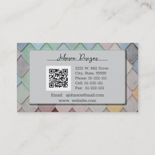 Abstract Artistic Tiled  Visitenkarte (Rückseite)