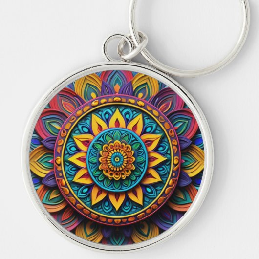 Abstract artwork round metal Keychain  Schlüsselanhänger (Vorne)