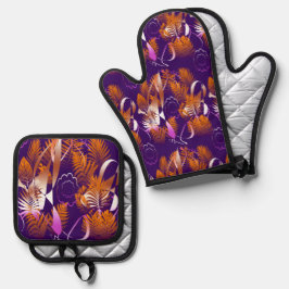 Abstract Autumnal Melancholy Ofenhandschuh & Topflappen-Set