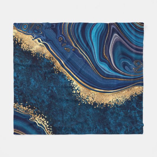 abstract background blue marble agate granite mosa fleecedecke (Vorderseite (Horizontal))