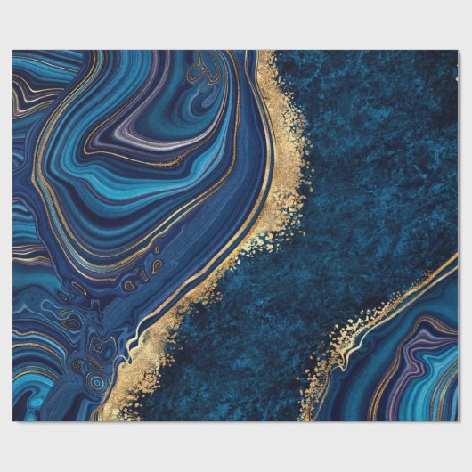 abstract background blue marble agate granite mosa geschenkpapier (Flach)
