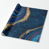 abstract background blue marble agate granite mosa geschenkpapier (Ungerollt)