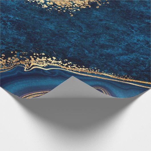 abstract background blue marble agate granite mosa geschenkpapier (Ecke)
