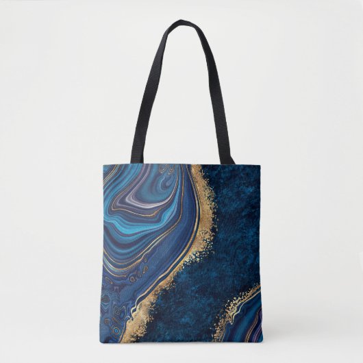 abstract background blue marble agate granite mosa tasche (Vorderseite)