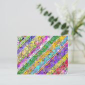 Abstract background with colored stripes. postkarte (Stehend Vorderseite)